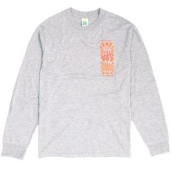 Hikerdelic Rave Flyer LS T Shirt Grey Marl