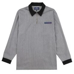 Stay Hungry YMGU Navy Logo Polo Candy Stripe