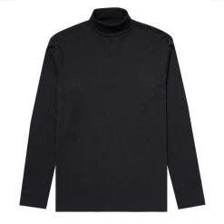 Sunspel Long Sleeve Turtle Neck T-Shirt Black