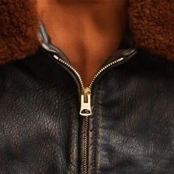 RRL By Ralph Lauren Shearling Leather Jacket Black / Brown 10 RRL By Ralph Lauren Shearling Leather Jacket Black / Brown -Hikerdelic Sales Store 24111 4