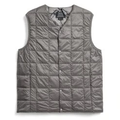 Taion V Neck Button Down Vest Grey