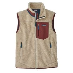 Patagonia Classic Retro-X Fleece Vest Dark Natural W/ Sequoia Red