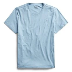 RRL By Ralph Lauren Garment-Dyed Crewneck T-Shirt Light Blue