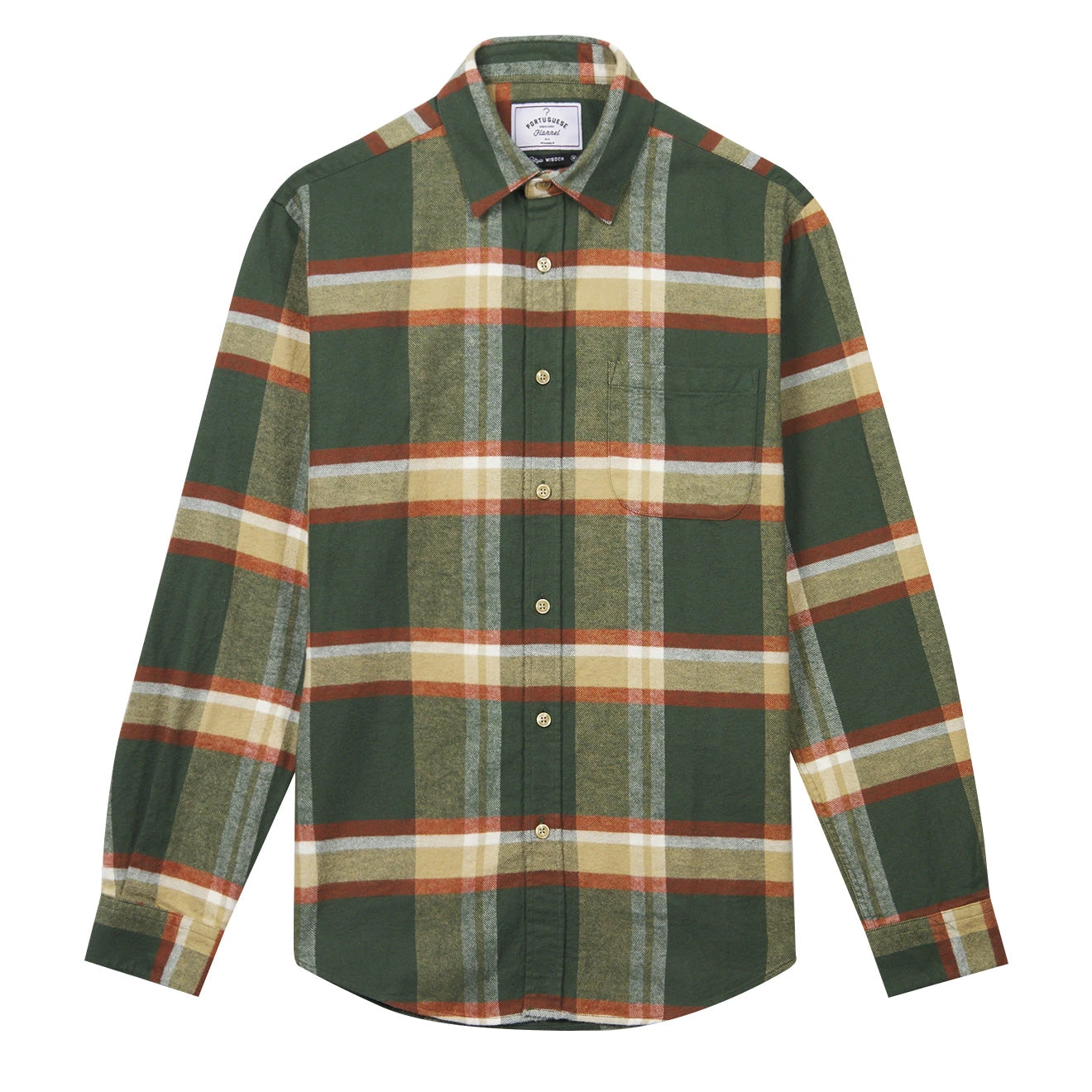 Portuguese Flannel Farm Shirt Green / Orange 3 Portuguese Flannel Farm Shirt Green / Orange