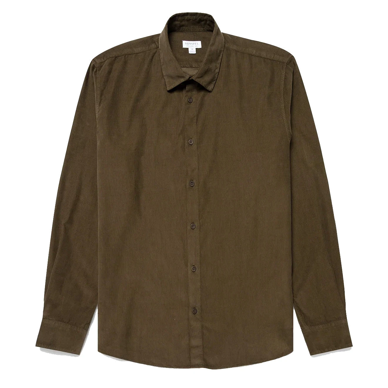 Sunspel Fine Corduroy Oxford Shirt Dark Moss 3 Sunspel Fine Corduroy Oxford Shirt Dark Moss