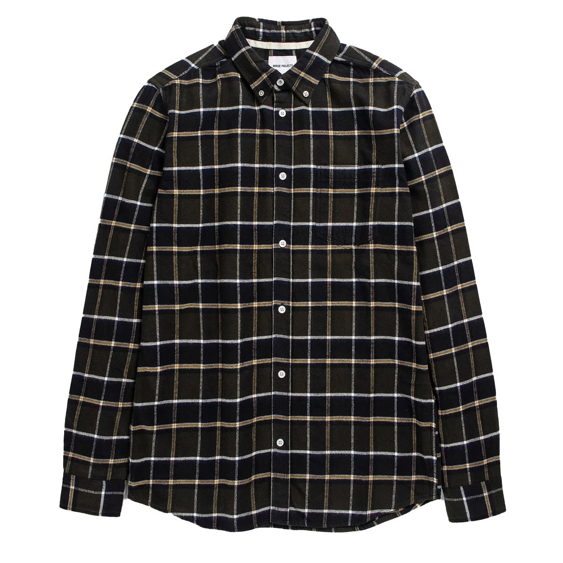 Norse Projects Anton Brushed Flannel Check Shirt Beech Green 3 Norse Projects Anton Brushed Flannel Check Shirt Beech Green