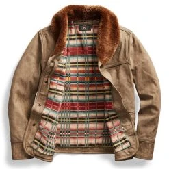 RRL By Ralph Lauren Shearling-Collar Leather Jacket Natural / Tan 11 RRL By Ralph Lauren Shearling-Collar Leather Jacket Natural / Tan -Hikerdelic Sales Store 28617 3