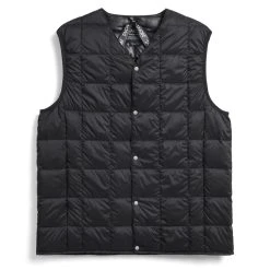 Taion V Neck Button Down Vest Black