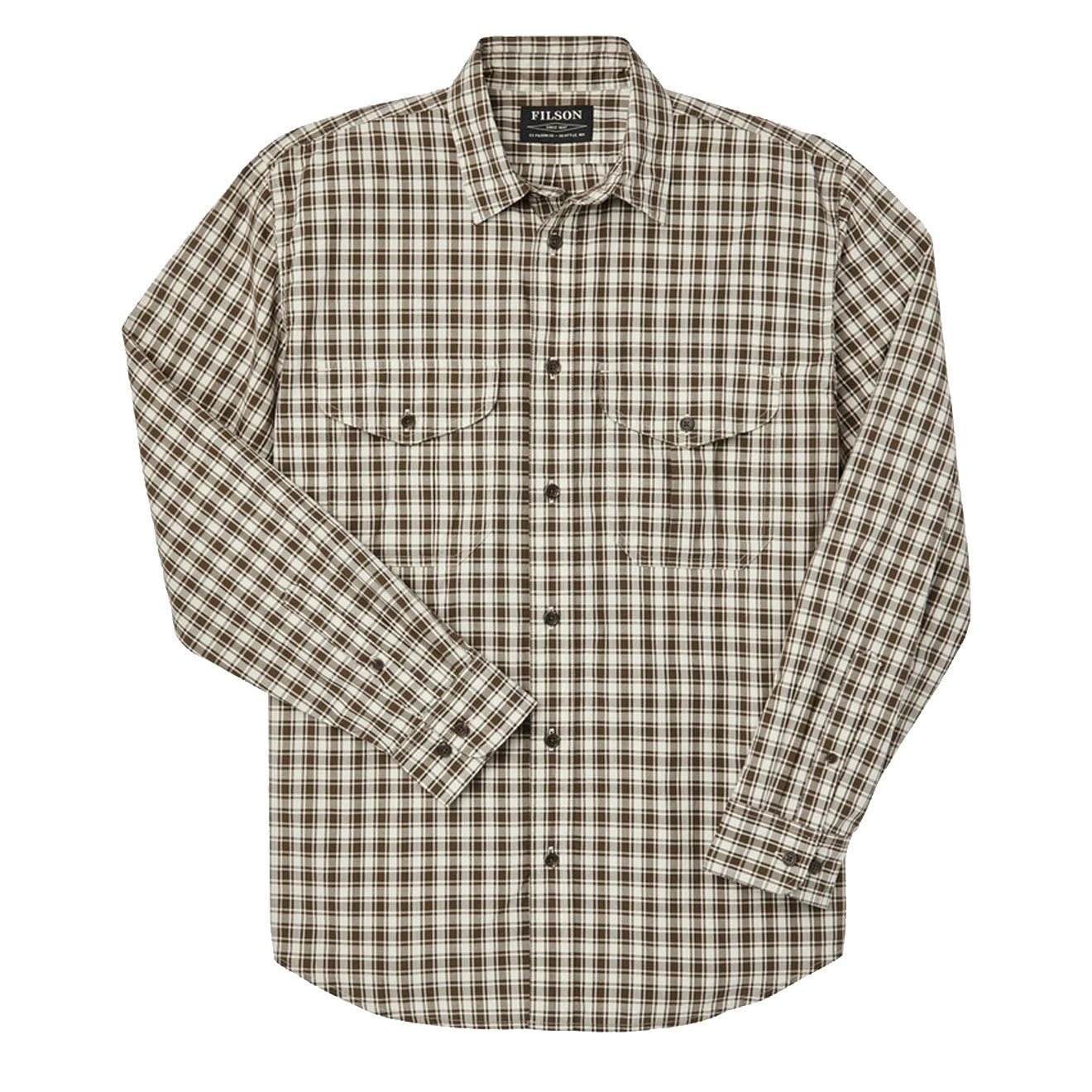 Filson Feather Cloth Shirt Natural / Dark Olive 3 Filson Feather Cloth Shirt Natural / Dark Olive