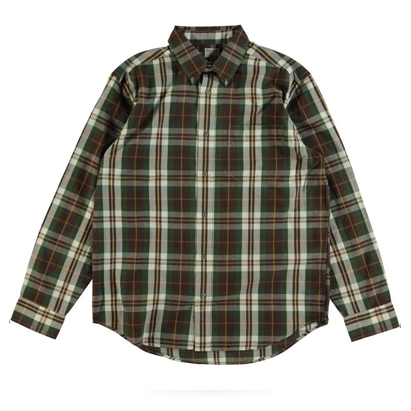 Filson Sutter Sport Shirt Brown/Forest/Gold Plaid 3 Filson Sutter Sport Shirt Brown/Forest/Gold Plaid