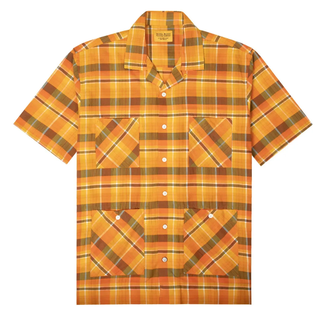 Original Madras Trading Co. No.29 Cuban Collar S/S Shirt Yellow / Orange 3 Original Madras Trading Co. No.29 Cuban Collar S/S Shirt Yellow / Orange