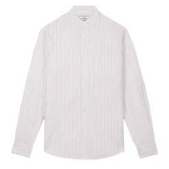 Portuguese Flannel Mao Suave Shirt White / Grey Stripe