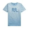 RRL By Ralph Lauren S/S Logo T-Shirt Surplus Blue -Hikerdelic Sales Store RRL by Ralph Lauren SS Logo T Shirt Curplus Blue 16063 1