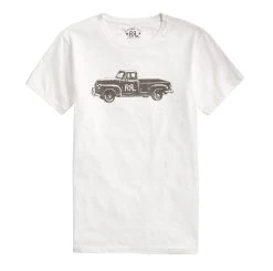 RRL By Ralph Lauren Truck Graphic T-Shirt Paper White