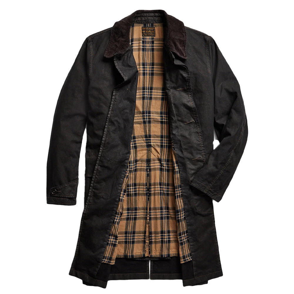 RRL By Ralph Lauren Waxed Cotton Coat Vintage Black 5 RRL By Ralph Lauren Waxed Cotton Coat Vintage Black - Image 3