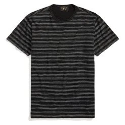 RRL By Ralph Lauren Indigo Striped Jersey T-Shirt Black Multi