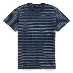 RRL By Ralph Lauren Indigo Striped Jersey T-Shirt Indigo Multi