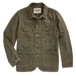 RRL By Ralph Lauren Linen-Cotton Herringbone Jacket Forest Green