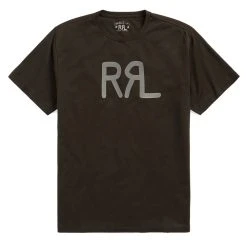 RRL By Ralph Lauren Logo Jersey T-Shirt Faded Black Canvas