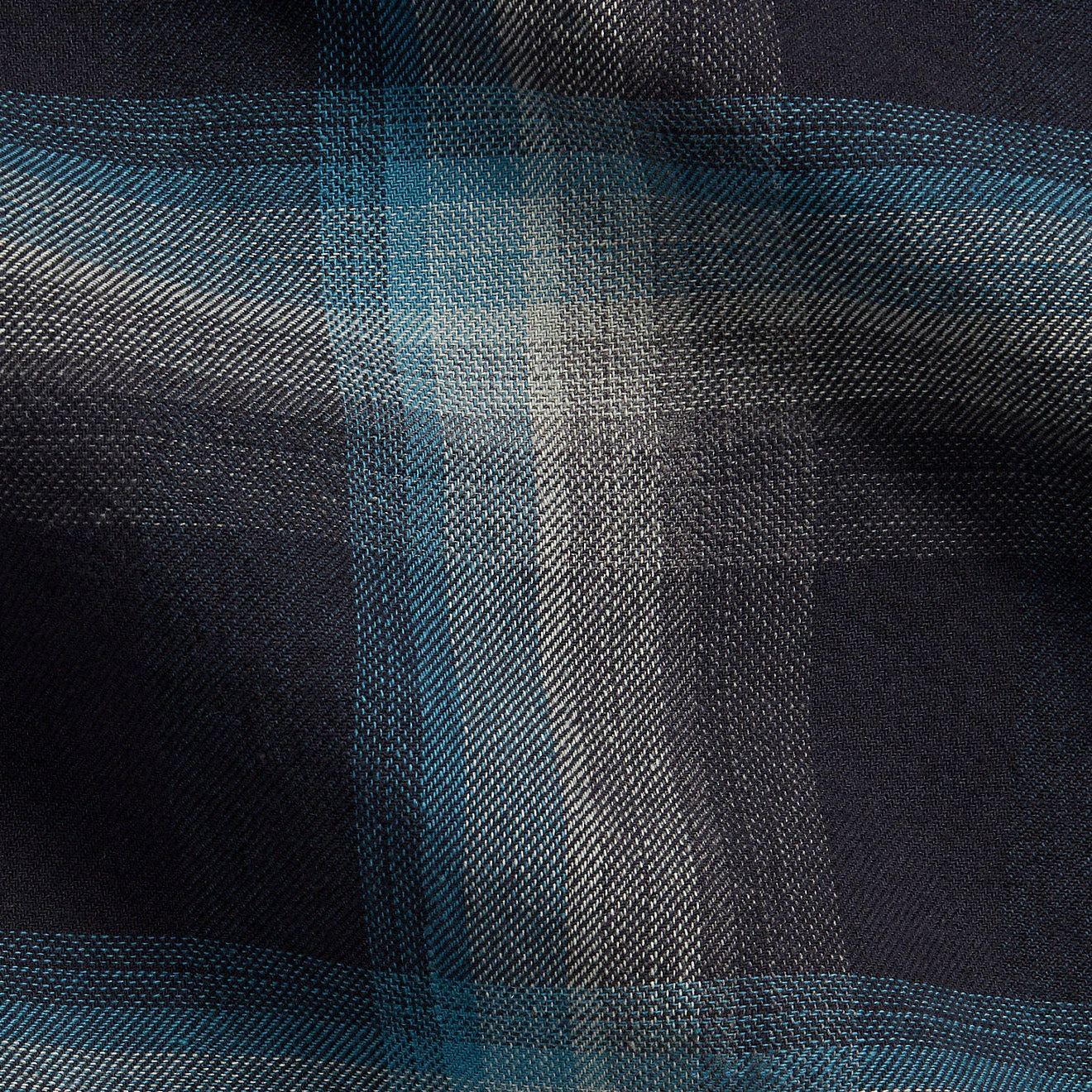 RRL By Ralph Lauren Plaid Jaspe Twill Camp Workshirt Black/Blue 6 RRL By Ralph Lauren Plaid Jaspe Twill Camp Workshirt Black/Blue - Image 4