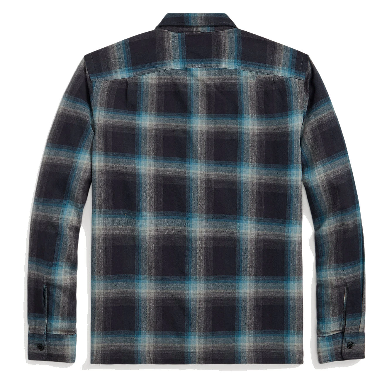 RRL By Ralph Lauren Plaid Jaspe Twill Camp Workshirt Black/Blue 4 RRL By Ralph Lauren Plaid Jaspe Twill Camp Workshirt Black/Blue - Image 2