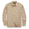 RRL By Ralph Lauren Plaid Woven Workshirt Tan / Indigo 2 RRL By Ralph Lauren Plaid Woven Workshirt Tan / Indigo -Hikerdelic Sales Store RRLbyRalphLaurenPlaidWovenWorkshirtTanIndigo 1