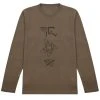 Snow Peak Fireplace Long Sleeve Tee Brown