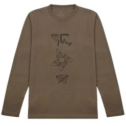 Snow Peak Fireplace Long Sleeve Tee Brown