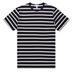 Sunspel Classic T-Shirt Navy / Ecru Breton Stripe