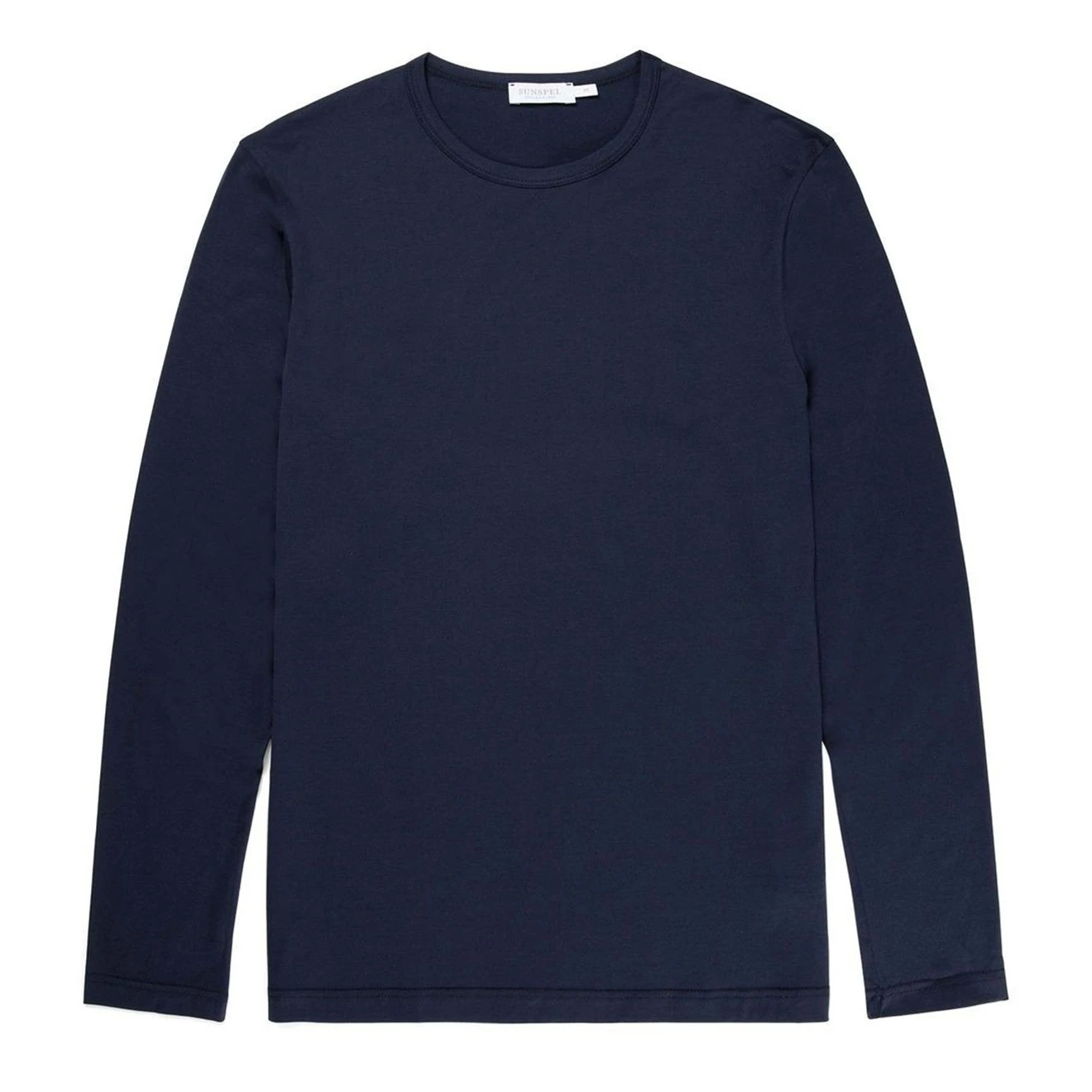 Sunspel Long Sleeve Crew Neck T-Shirt Navy 3 Sunspel Long Sleeve Crew Neck T-Shirt Navy
